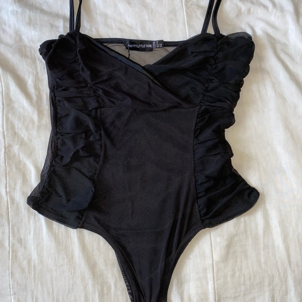 MESH RUSHED PANNEL BODYSUIT